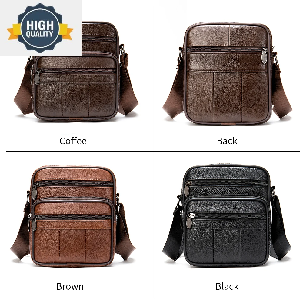 

Genuine Men's Bags Leather Shoulder/Crossbody For Messenger Bag Handbag Casual New in bandolera hombre