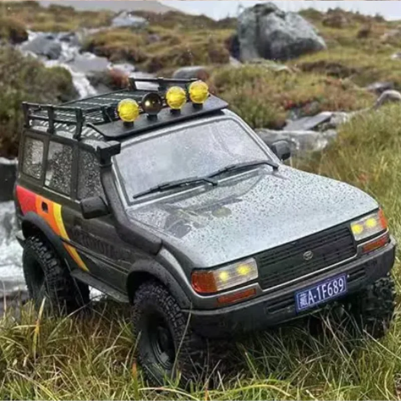 Fms fcx10 simulação toyota land cruiser lc80 escalada rc carro 1/10 controle remoto elétrico fora de estrada 4wd veículo dupla velocidade presente