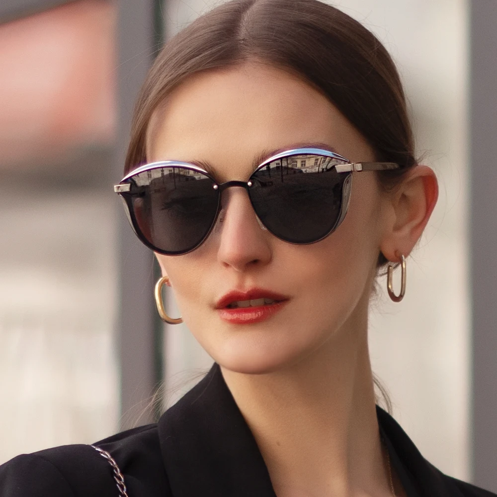 

KINGSEVEN модные поляризационные солнцезащитные очки «кошачий глаз» женские роскошные женские очки-бабочки для вождения мужские UV400 очки в большой оправе