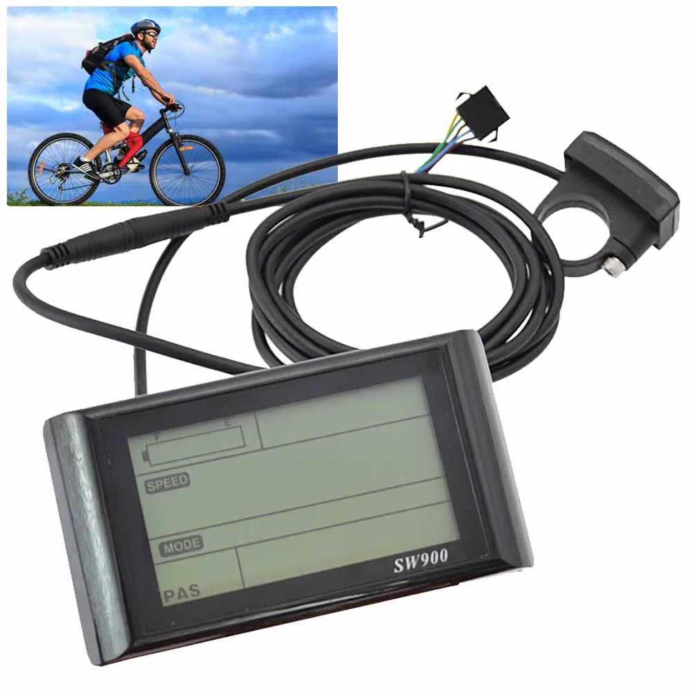 SW900 LCD Display Meter Control Panel 24 36 48V 52V 60V 72V Electric Scooter 6 Pins Plug Riding Speed Time Power Display