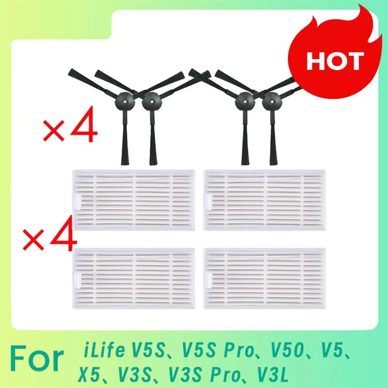 A01v-para ilife v5s/v5s pro/v50/v5/x5/v3s/v3s pro/v3l aspirador de pó acessórios filtro escova lateral