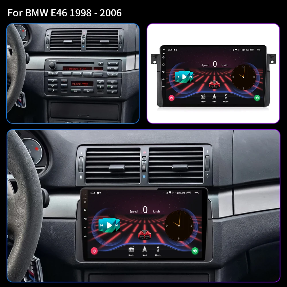 Android 12 Car Radio For BMW E46 M3 318 320 325 330 335 Multimedia Video Player GPS 4G CarPlay DSP 2din NO 2 Din Stereo DVD