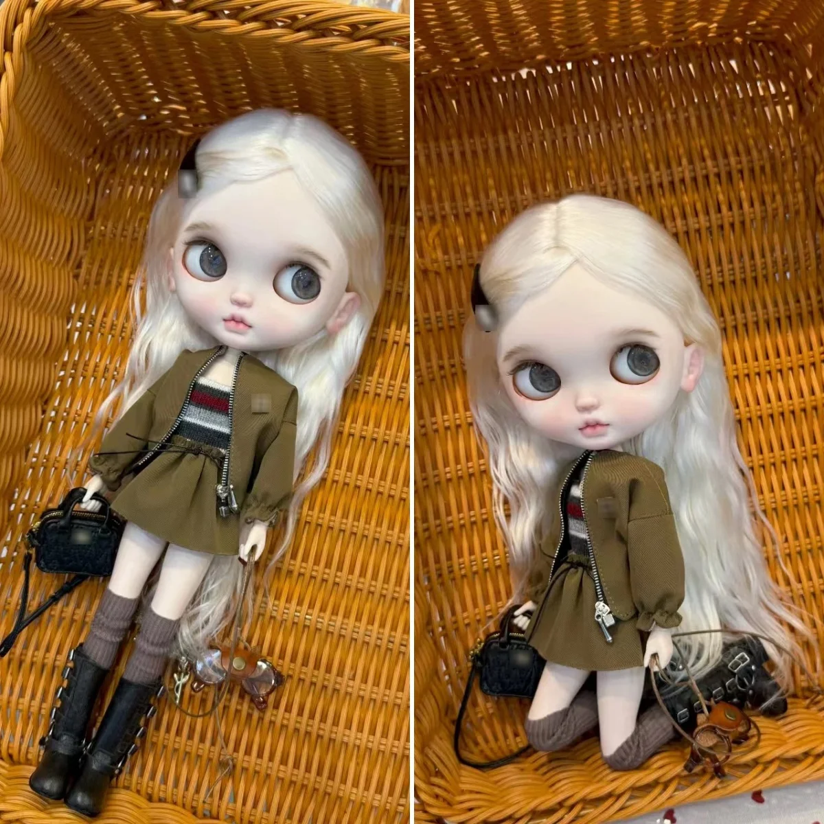 

ICY DBS Blyth Doll Clothe MIU Series Модная куртка + платье Комплект индивидуальной одежды 19 суставов OB24 Azone Blyth Doll Повседневное платье