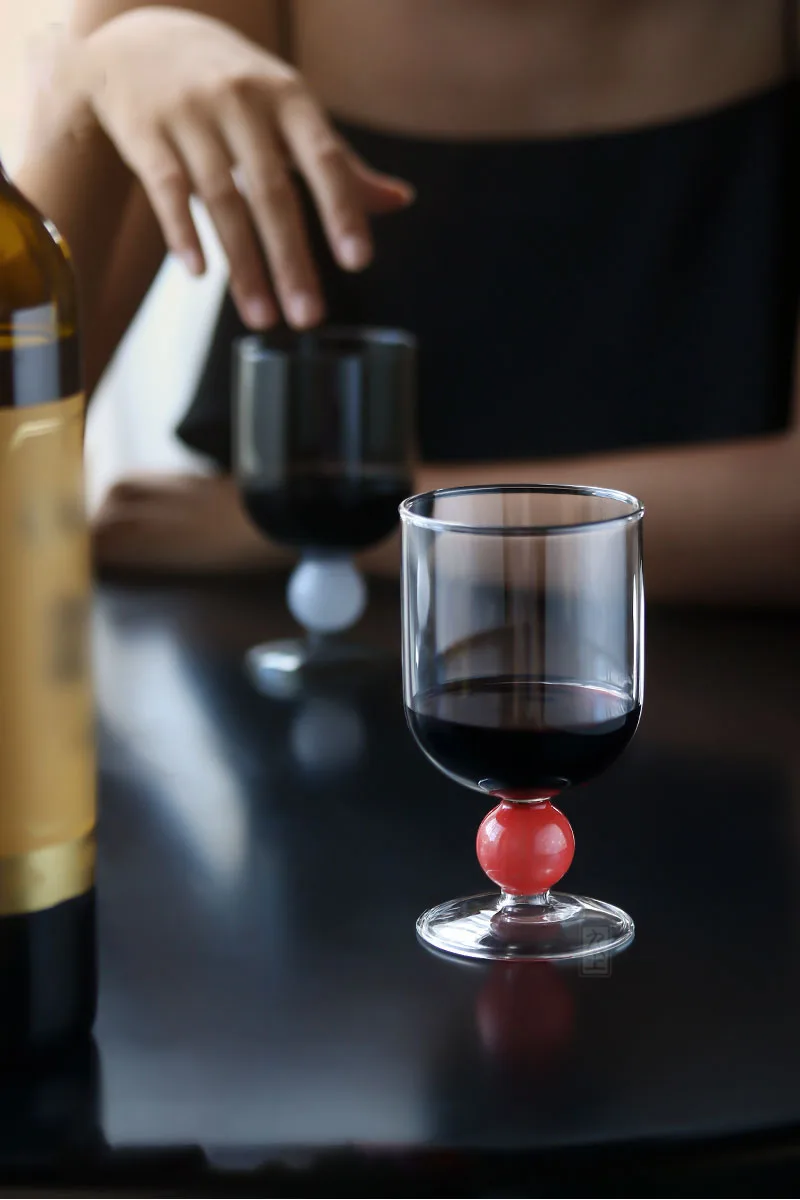 Contract Colored 260ml High Borosilicate Glass Creative Goblet Household Red Wine Cocktail Glass Glass Champagne Cup