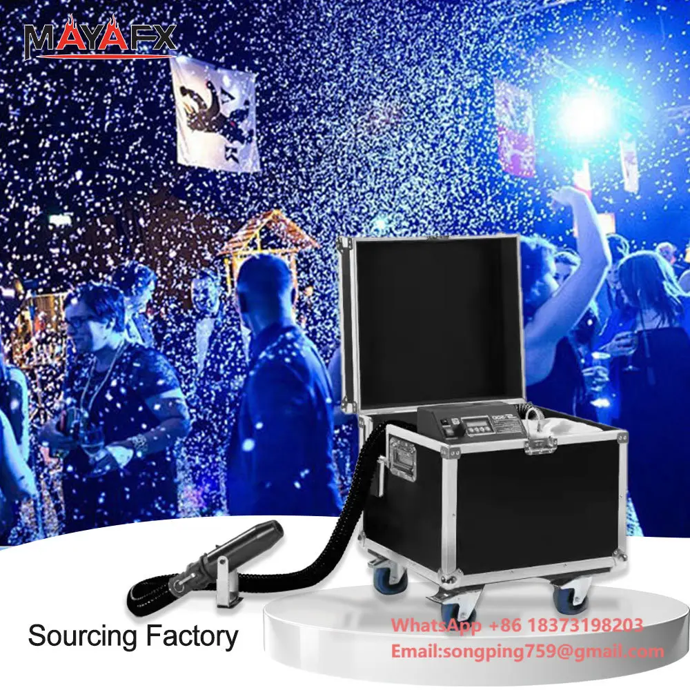 

Professional 220volt Outdoor DMX Snow Making Ice Machine Christmas Atmosphere Large Spraying Electric Blower Stage Dry Ice