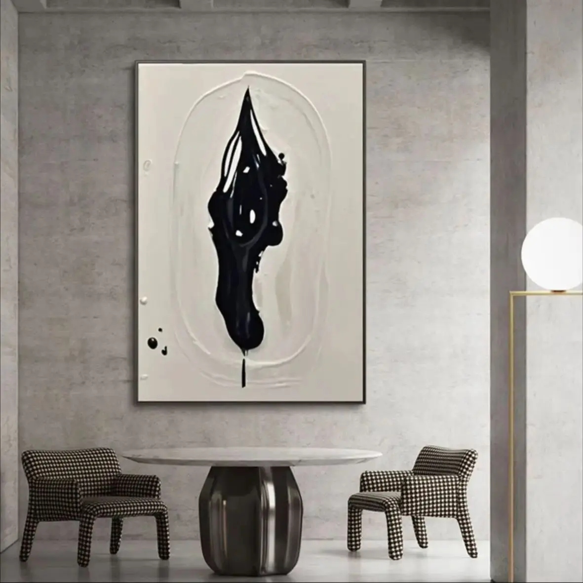 Hand Drawn Abstract Art Original High-End Minimalist Painting for Living Room Bedroom Hallway Bar Decorative Wall Art