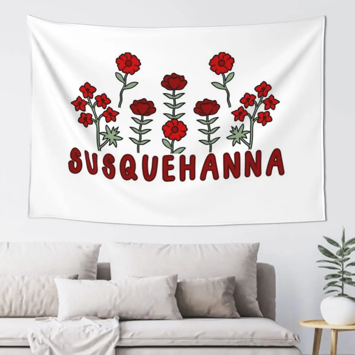 

Susquehanna Red and Maroon Flowers Tapestry Wall Hanging Wall On The Wall Room Decor For Girls Tapestry
