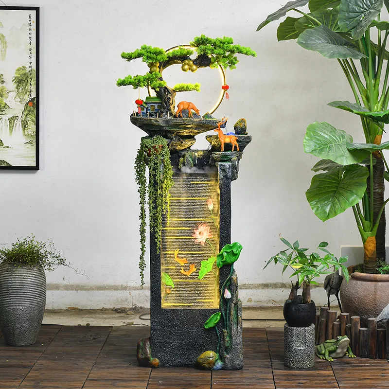 rockery fountain fish pond landscaping, living room entrance ornament, office humidifier housewarming gift
