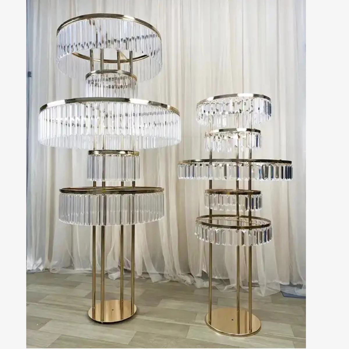 

2pcs)5 Tiers High Trending Metal Centerpiece Stand Gold Flowers Stand Wedding Table Centerpiece