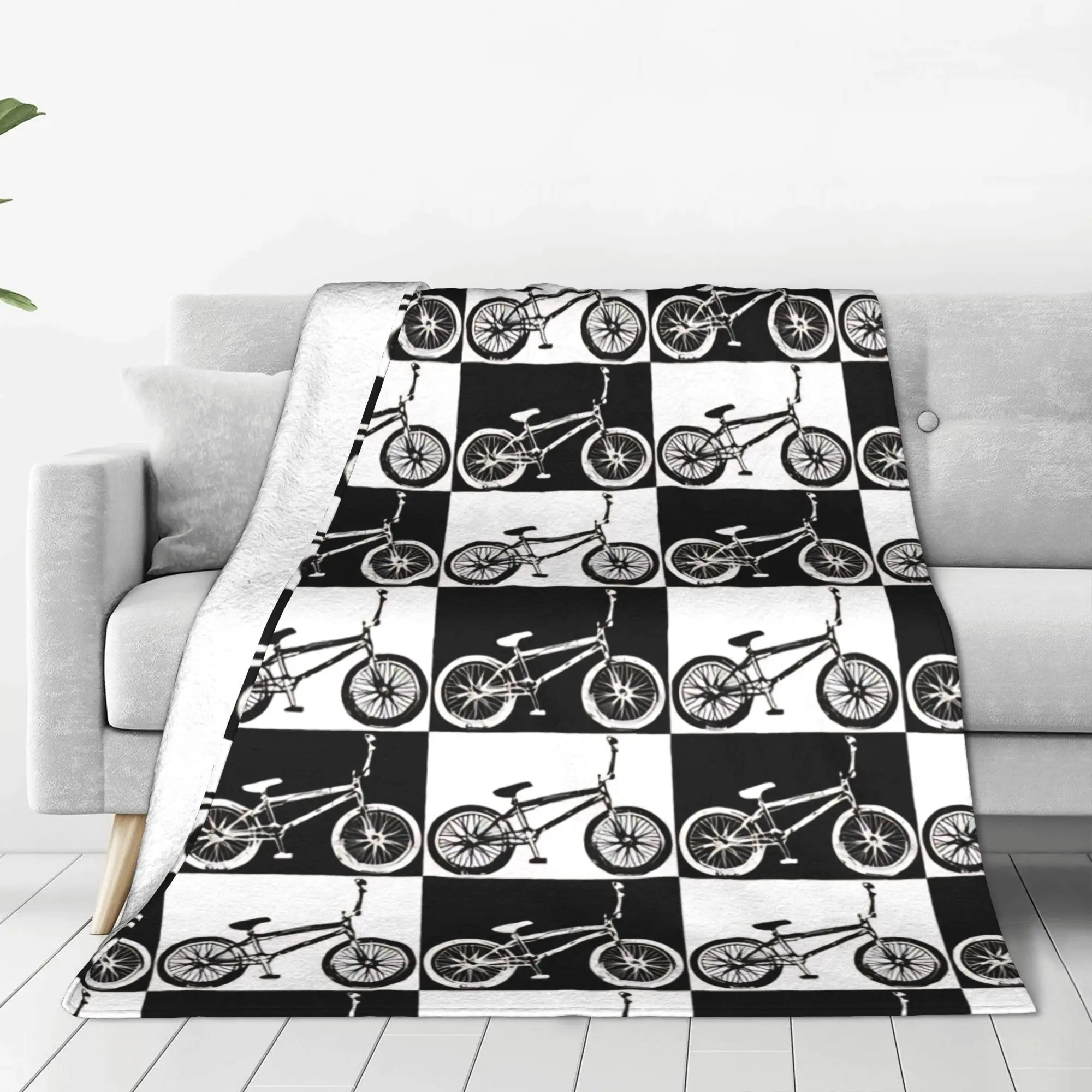 1PC Home Cute Room Decor Extreme Sports  Blanket Throw Blanket BMX Racing Novelty Warm Blanket All Season