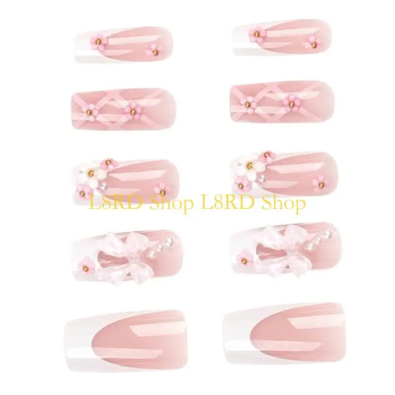 

L8RD Press on Nails Long False Parties Weddings and Special Occasions