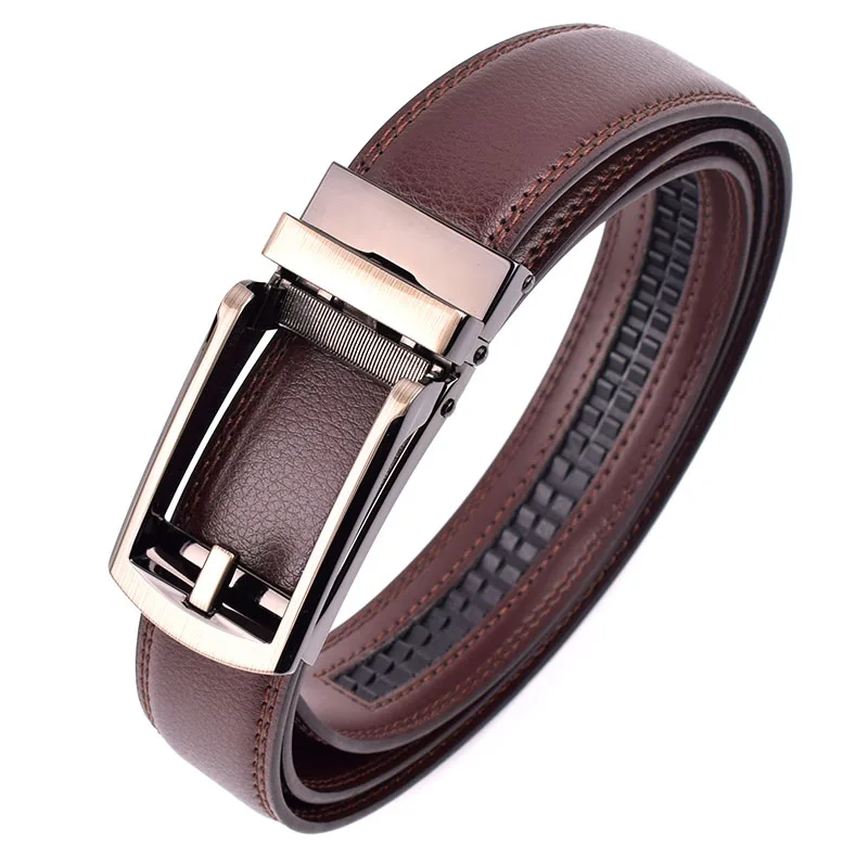 

Daily Genuine Leather Belt Automatic buckle Women Men Portable Waist belt Width 3x120cm