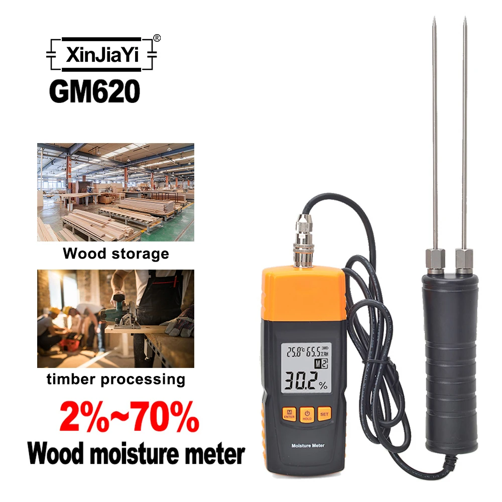 

RZ Wood Moisture Meter Digital 2~70% Humidity Tester Timber Damp Detector Portable Handheld Hygrometer Moisture Meter