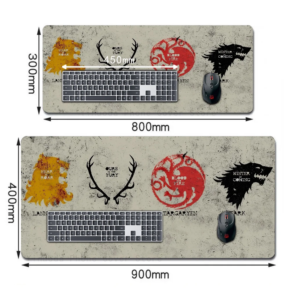 Alfombrilla de ratón G-Game Of T-Thrones, alfombrilla grande para ratón para juegos, LockEdge, alfombrilla gruesa para teclado de ordenador, mesa y escritorio