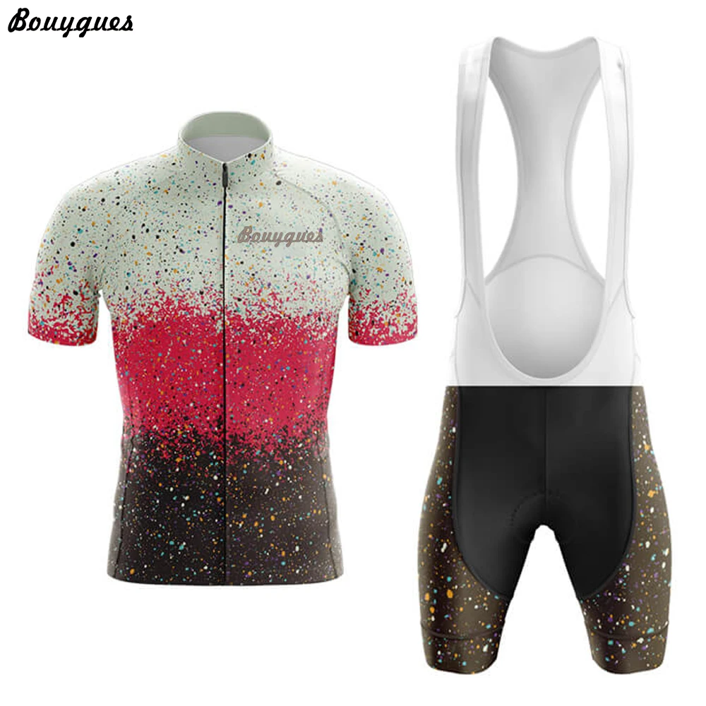 Paint Splatter Club Cycling Jersey Set Summer MTB Race Bicycle Clothing Short Sleeve Ropa Ciclismo Outdoor Riding Bike Uniform image 3