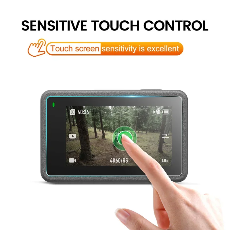 6 ชิ้นหน้าจอ HD ฟิล์มกระจกนิรภัยเลนส์ป้องกันการระเบิดฟิล์มชุดสําหรับ DJI Osmo Action 3 กีฬากล้องอุปกรณ์เสริม