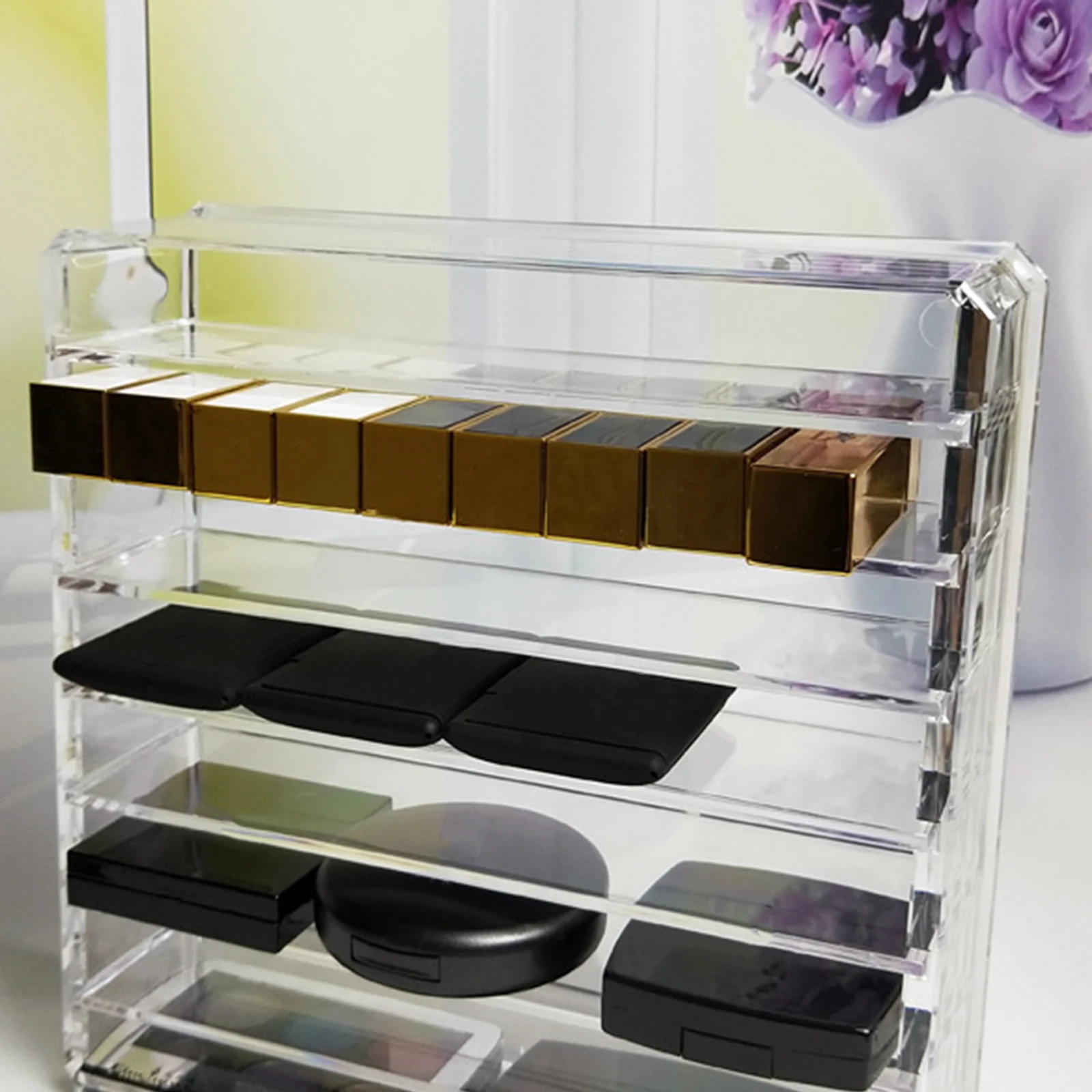 

Acrylic Makeup ganizer Clear Storage Box for Brushes Eyeshadow Rack Lip Gloss Jewelry Display Case Transparent Holder