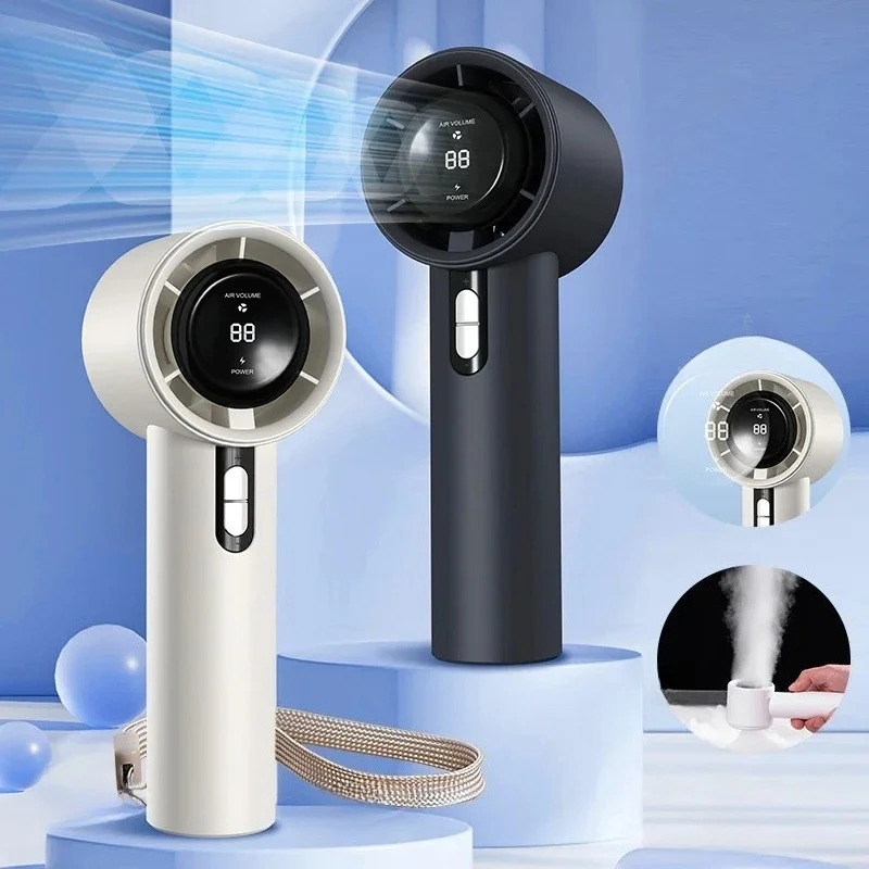 Portable Hand fan Outdoor Powerful 100-high speed Led Display Handheld Fan Rechargeable 3000mAh battery Personal Fan