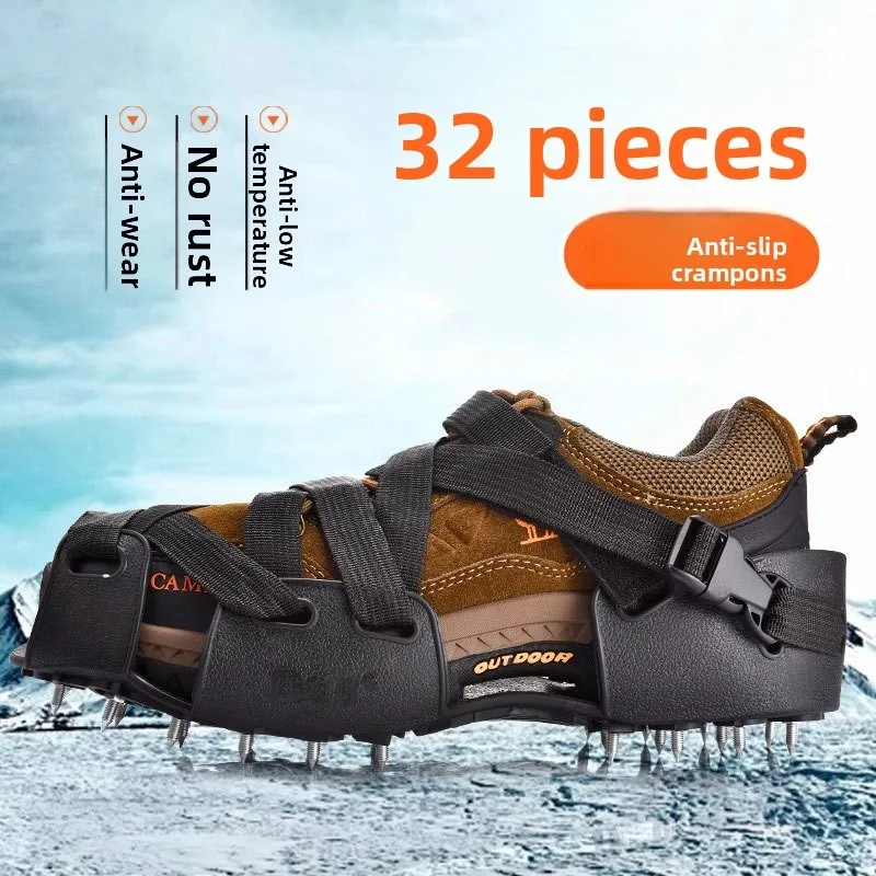 الثقيلة المضادة للانزلاق الجليد المرابط الأشرطة المشي لمسافات طويلة الثلوج الجر الأحذية المسامير في الهواء الطلق الشتاء معدات السلامة تسلق الجبال الصيد