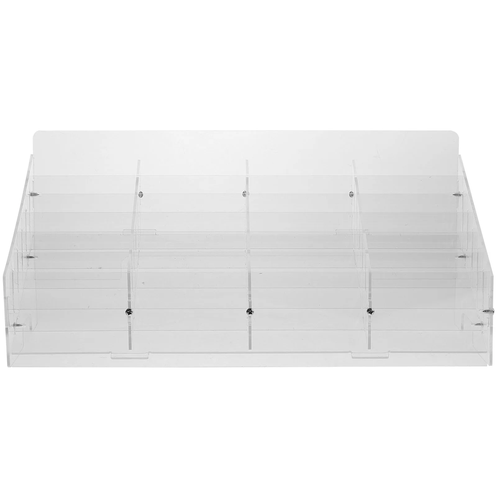 

Multi-Compartment Acrylic Phone Organizer Storage Box Portable Desk Holder for Office Meeting Conference Accessories