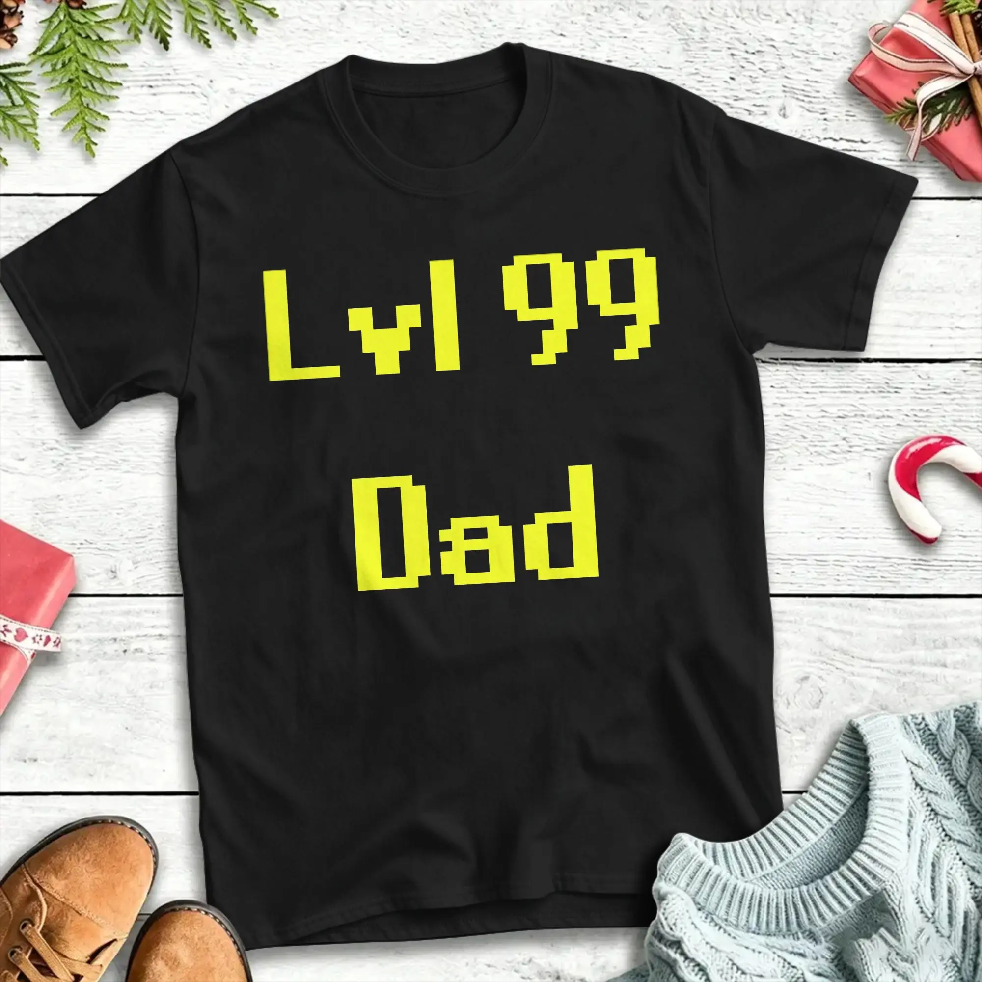 Level 99 Dad T Shirt Beach  Hippie T-Shirts Pure Cotton O Neck Plus Size 5XL Clothing Short Sleeve Aesthetic Tshirt