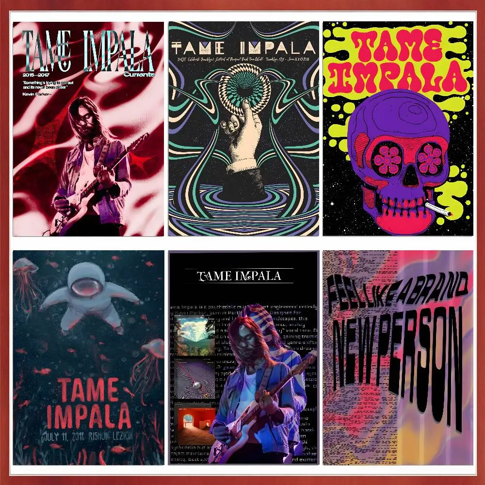 Rock Band Album T-Tame Impala Poster Waterproof Wall Art Sticker For Bar Living Room Vintage Decor High Quality Print