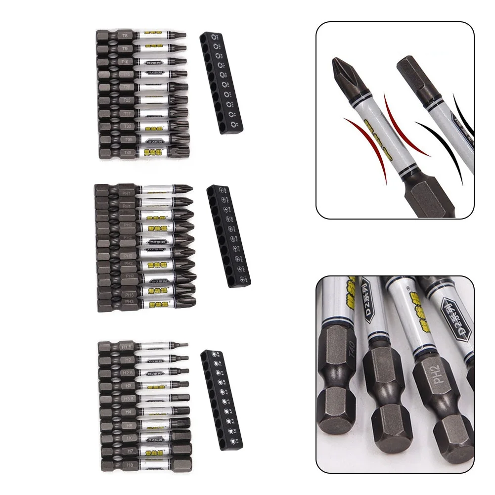 육각 스크루드라이버 비트 세트, 육각 헤드 1/4 인치 생크 마그네틱 전기 드릴 나사 드라이버 비트, 수동 수리 도구 H1.5-H8, 11 개