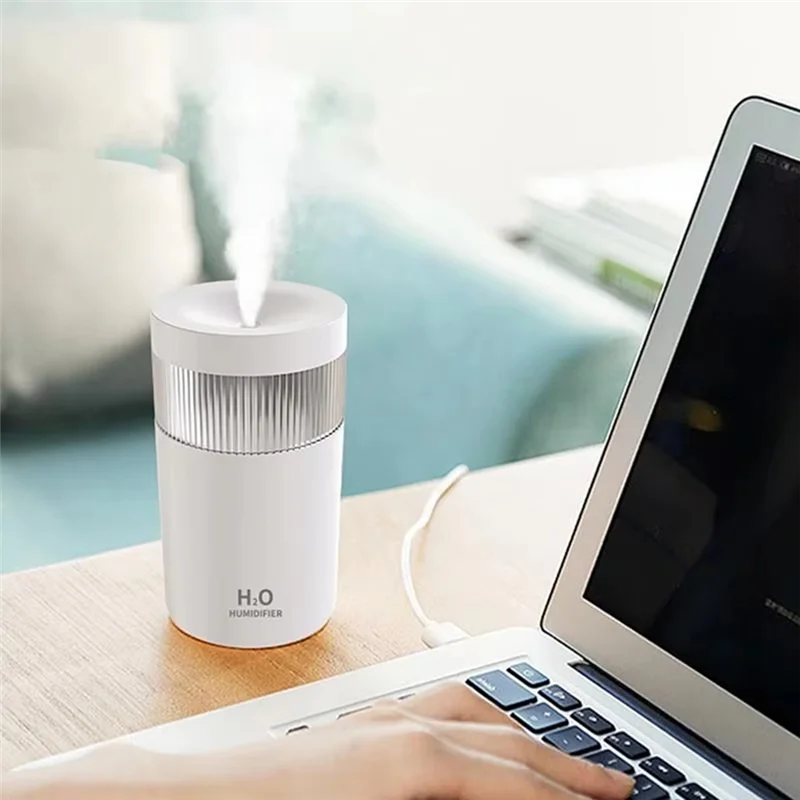 Umidificador USB A005-Compact com luz noturna, mini atomizador de mesa para casa, reabastecedor de água de operação ultrassilenciosa