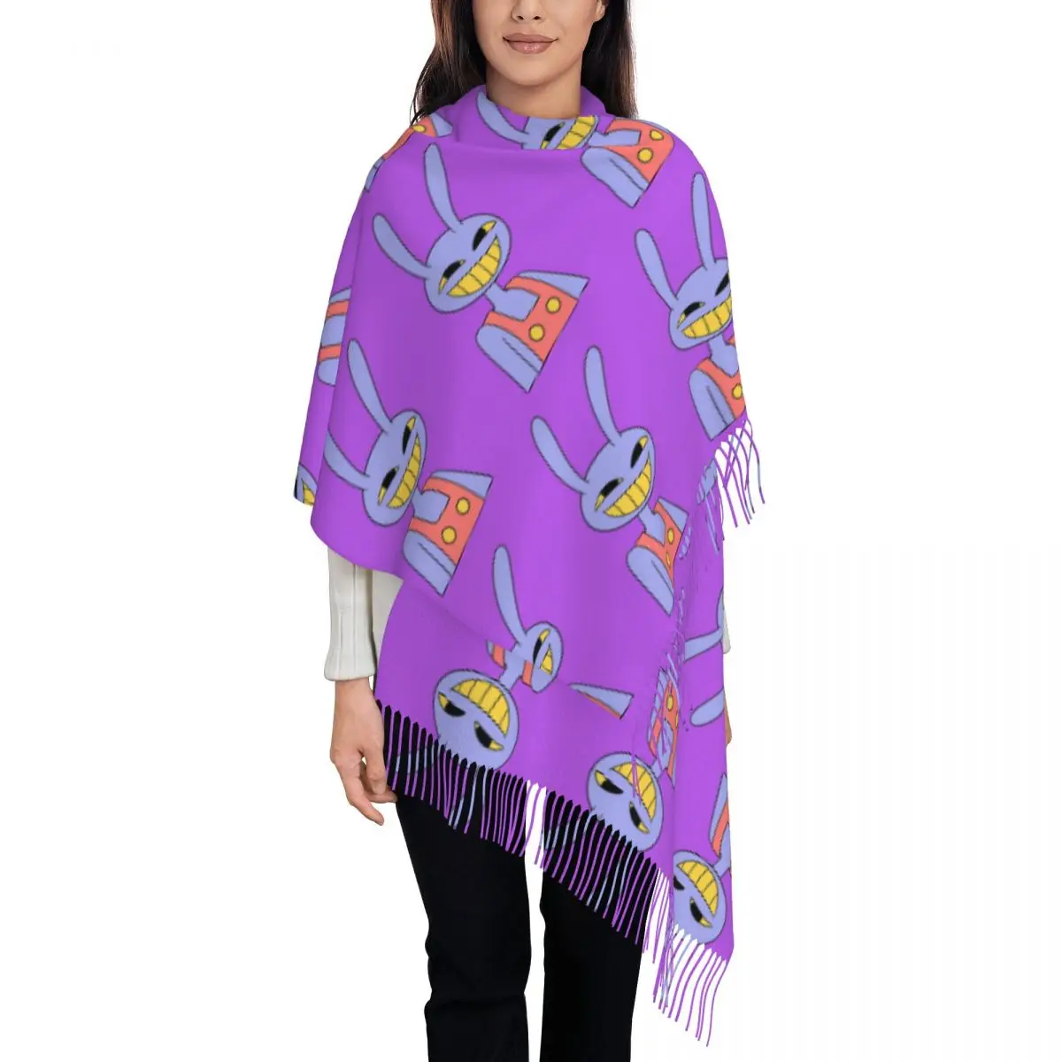 Jax -The Amazing Digital Circus Scarf Tassel Scarves for Women Soft Warm Shawls and Wraps Large Fall Winter Shawl Wrap