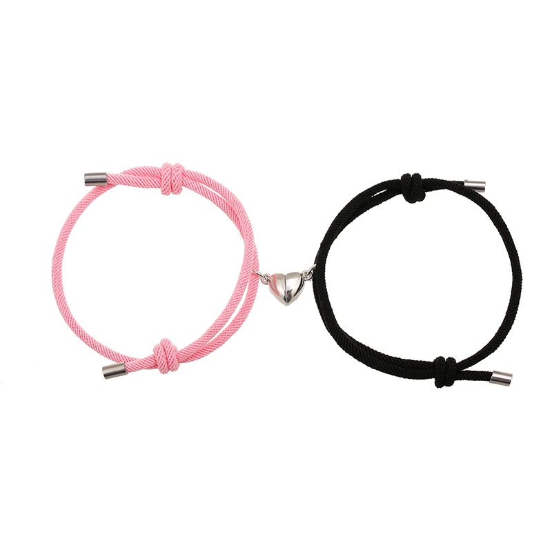 

2pc Multicolor Bracelet Couple Matching Hand Rope Love Magnet Friend Friendship Fashion Elegant For Women Men charm Jewelry Gift
