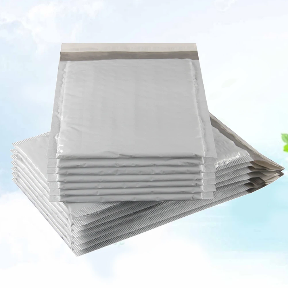 

50 PCS Bubble Envelope Bag Binder Paper Plastic Envelopes with Closure Postal Postage Mailer Mailers Metal