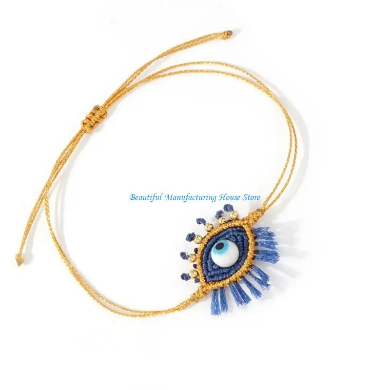 

E56A Unique Design White Glass Bead Eyelash Eye Charm Adjustable Chain Bracelet Jewelry Gift