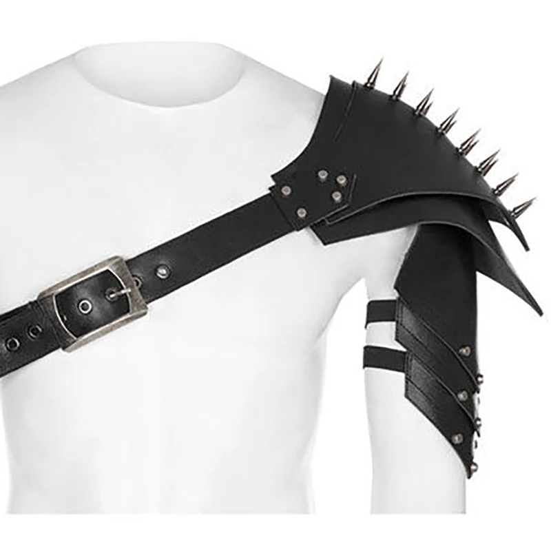 Medieval Steampunk Spiked Shoulder Armor Viking Knight Gladiator Pauldrons Gothic Leather Spaulders Armour Cosplay Costume