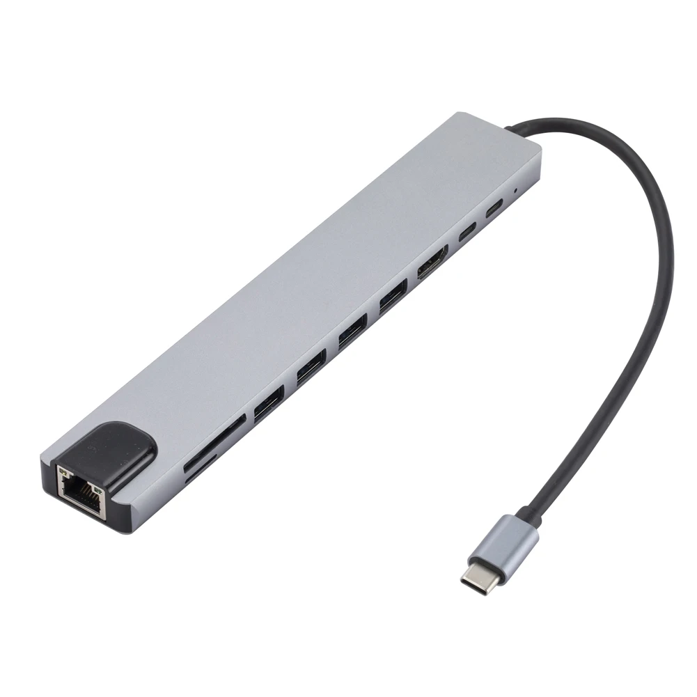 

Концентратор 10 в 1 USB C 3 USB2.0 1 Многопортовый адаптер USB3.0 5 Гбит/с RJ45 Ethernet 100 Вт PD для MacBook Air Pro и других ноутбуков типа C