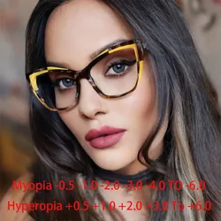 Color Matching Frame Clear Lens Glasses Myopia Nerd Spectacles Degree -0.5 -1.0 -2.0 to -6.0, Square Hyperopia +0.5 to +6.0