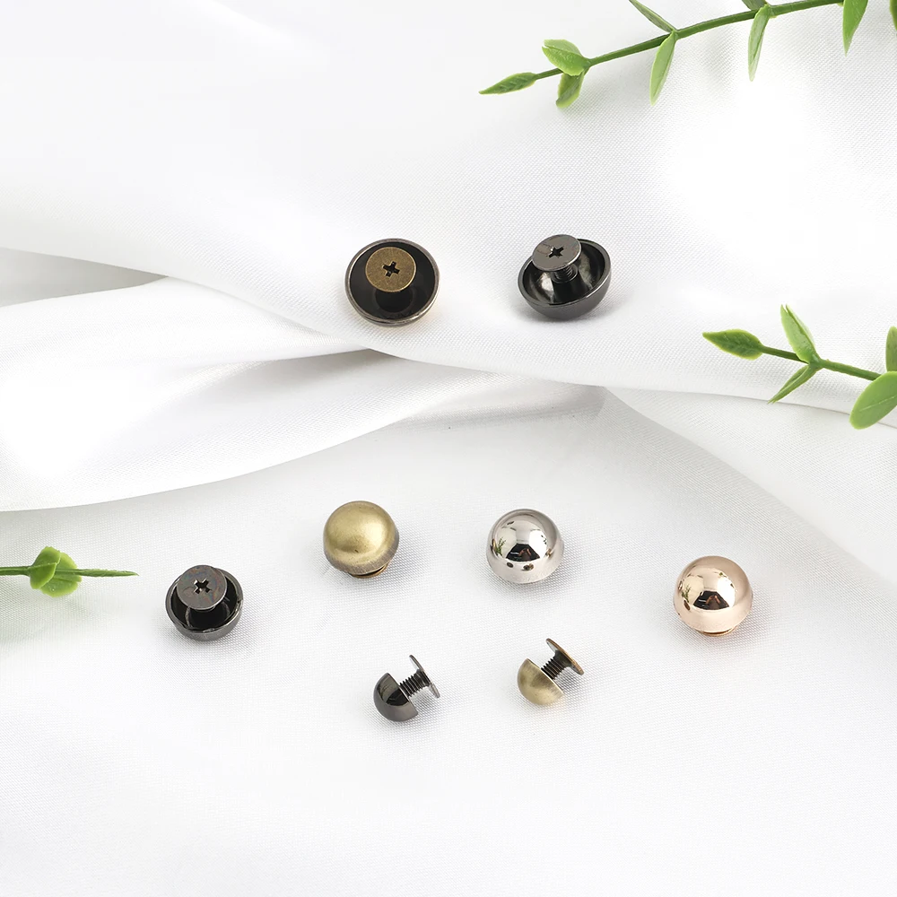 30/100/200PCS 8-20mm Mushroom Dome Bolt Metal Round Button Rivets For Handbag Clothing Decoration Screw Back Studs Accessories