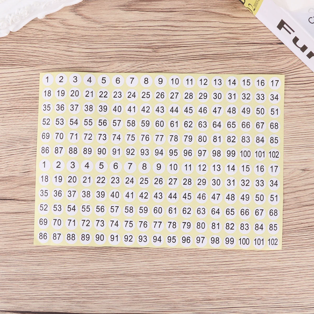 3060Pcs Clothes Size Labels 1-102 Numbered Round Stickers Self-Stick for Organizing Boxes Files Computers DIY Card Crafting