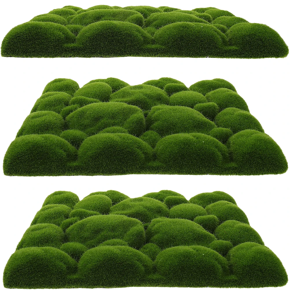 

3pcs Moss Decorative Board Simulated Greenery Fake Moss Foam Board Wall Plants Easy Care Long Term Indoor Decoration