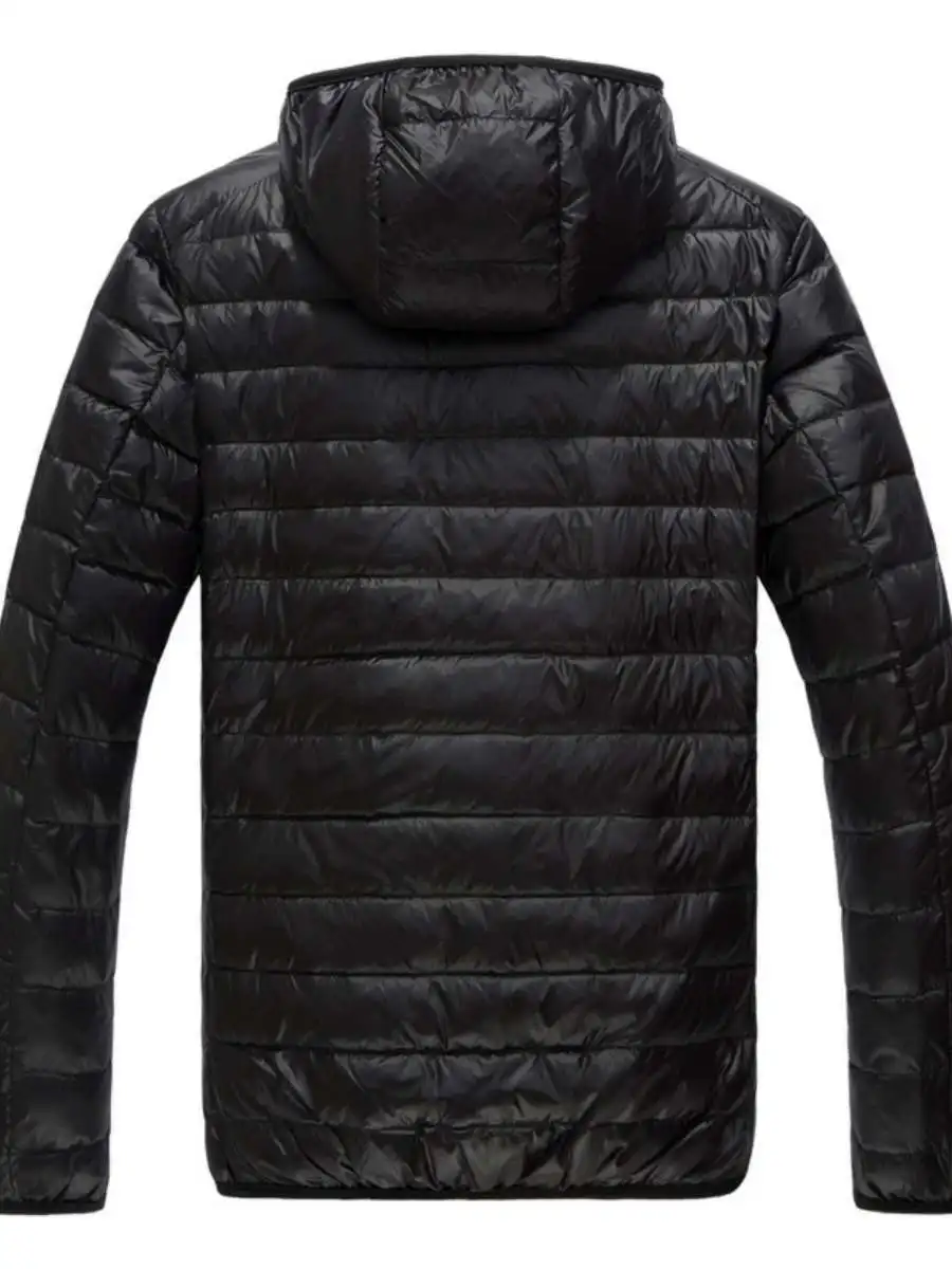 Men's Winter Lightweight Padded Jaet Hooded Du down Outerwear plus Size Casual Sle Polyester Fabric Non-iron Treaent