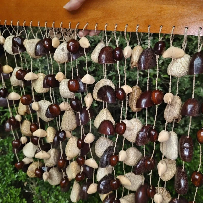 Nut Shell Wind Bell Natural Handmade Fruit Shell Wind Chime Sound Healing Hanging Bells Meditation Percussion Musical Instrument
