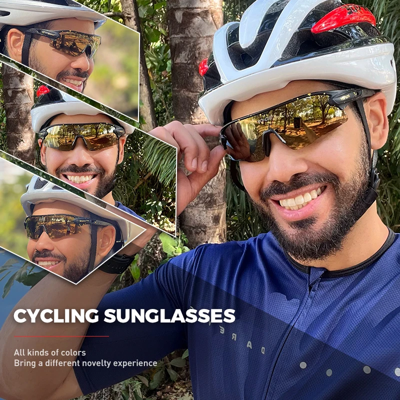 SCVCN Mountain Bicycle Glasses Sport Men Sunglasses Cycling Goggles Outdoor MTB Road Running Sunglasses UV400 Protection Eyewear