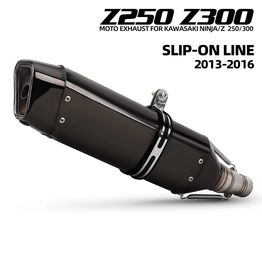 

Мотоциклетная выхлопная труба без шнуровки, модификация для Kawasaki Ninja250 Z250 Ninja300 Z300 2012-2016, комплект глушителя средней трубы с DB Killer