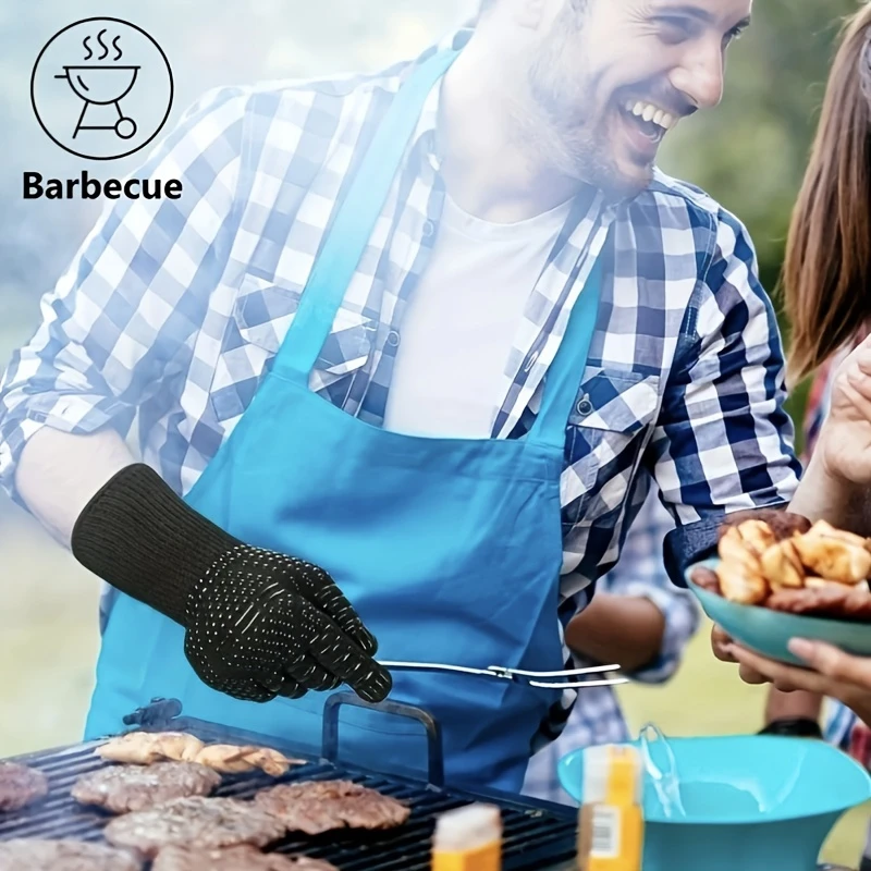 One Piece BBQ Gloves High Temperature Resistance Oven Mitts 500 800 Degrees Fireproof Barbecue Heat Insulation Microwave