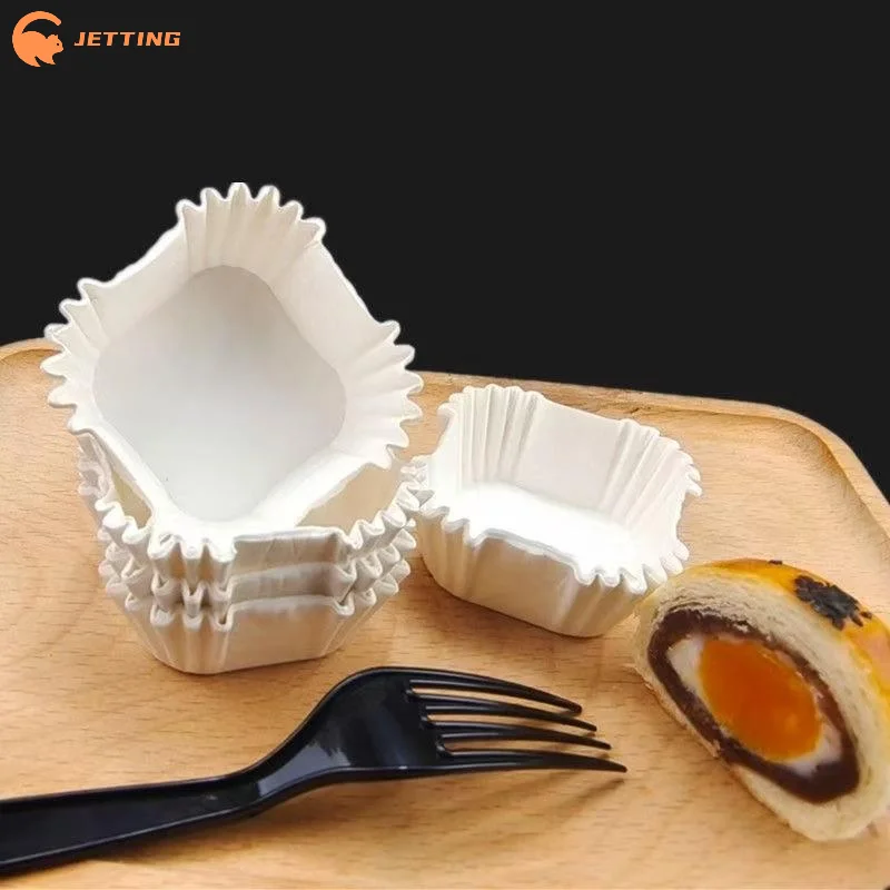 Soporte de papel Mooncake, revestimiento cuadrado de papel para Brownie, tamaño mediano, 45/50/55/62mm, bandeja de papel Xue Meiniang, taza a prueba de aceite, 100/250 Uds.