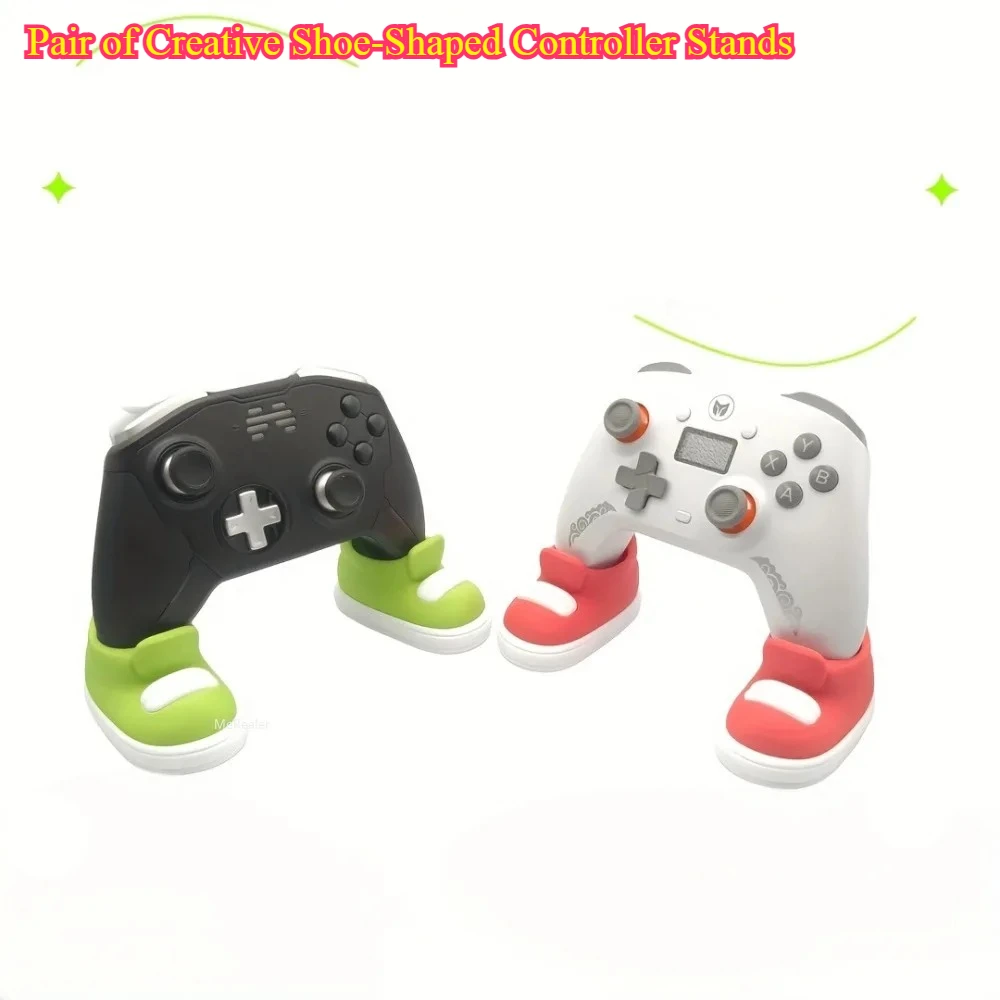 Par de suportes de controlador criativos em forma de sapato - suporte de gamepad colorido para decoração de jogos de console