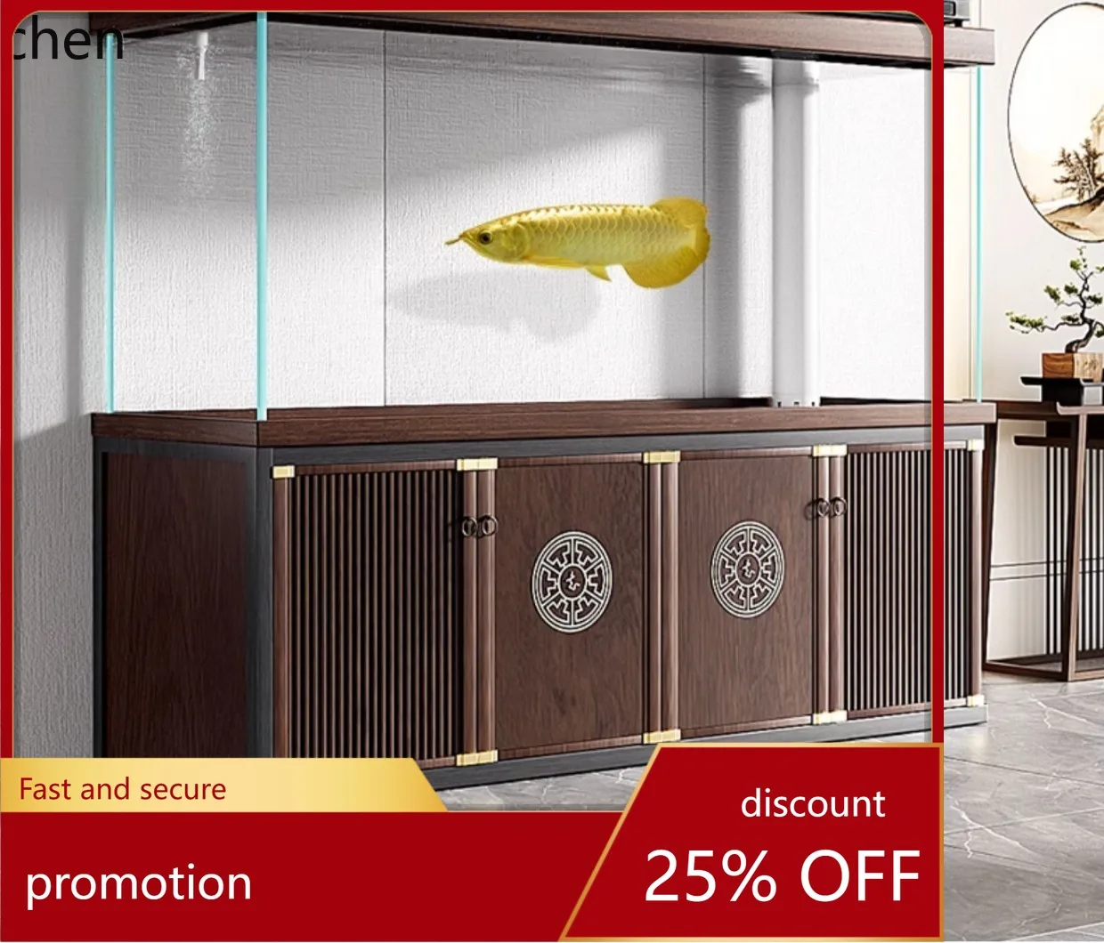 

HT living room large floor-to-ceiling glass aquarium screen bottom filter dragon fish tank free of water change