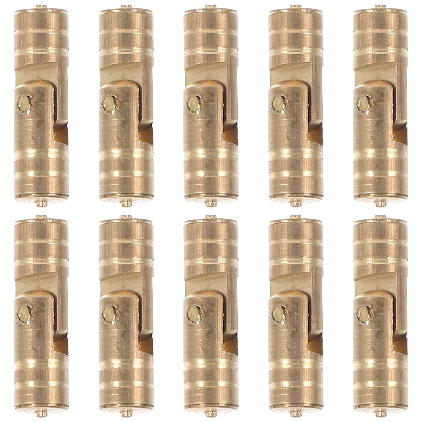 Dobradiças de porta de armário ocultas de latão, para caixa de joias, baú de madeira, dobradiças de metal, substituição de armário, hardware de guarda-roupa com 10 peças