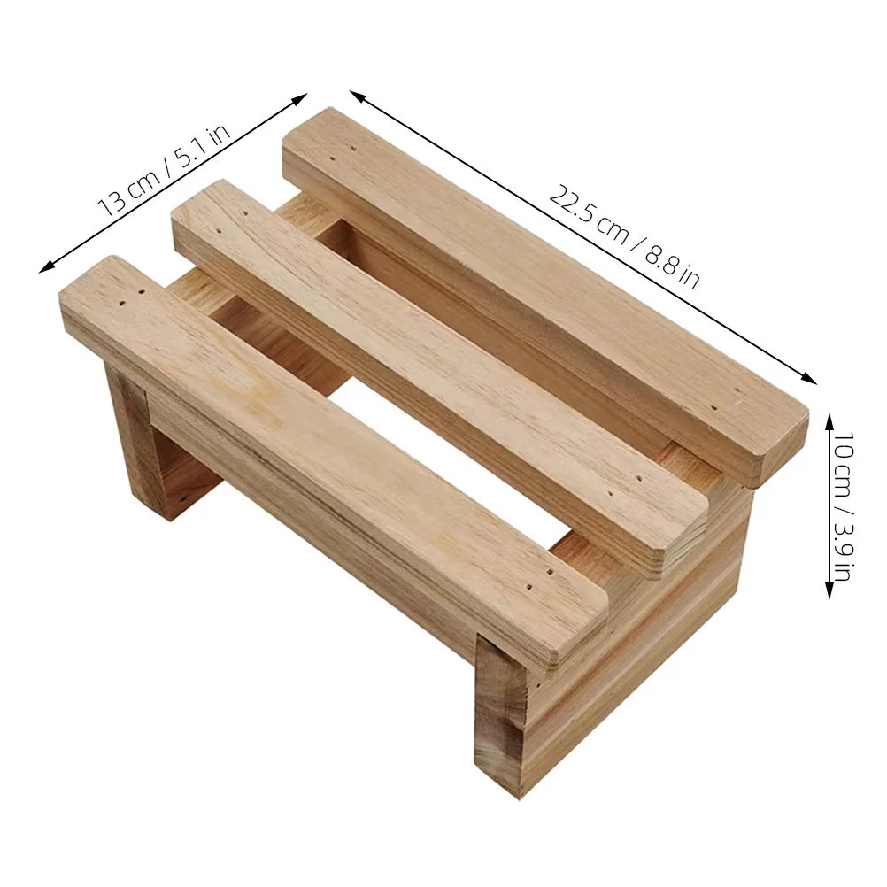 Small Wooden Stool Household Step Bench Practical Wear Resistant Step Stool for Bathroom Kitchen Living