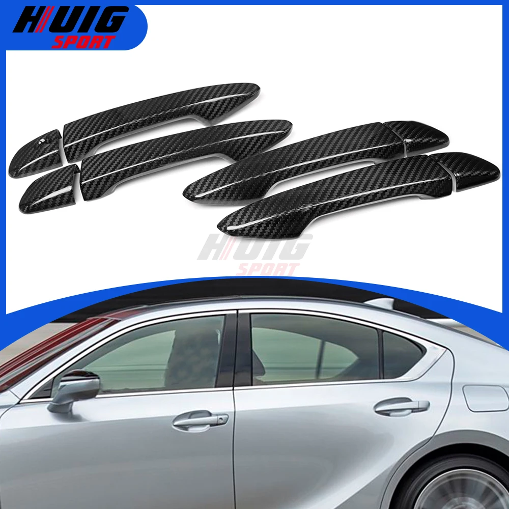 

8pcs-4Door Carbon Fiber Car Exterior Door Handle Grab Cover Trim Accessories For Lexus IS IS300 IS350 IS500 F-Sport 2021-2025