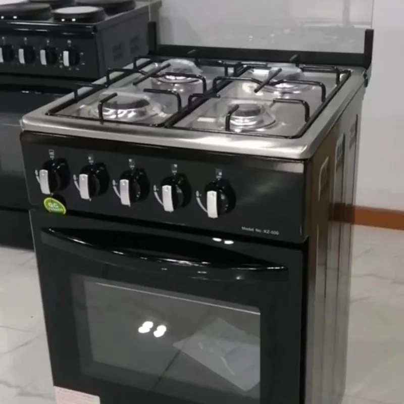 Estufa de gas independiente de 4 quemadores con parrilla de horno Características de convección Cocina de acero inoxidable de encendido automático para uso doméstico
